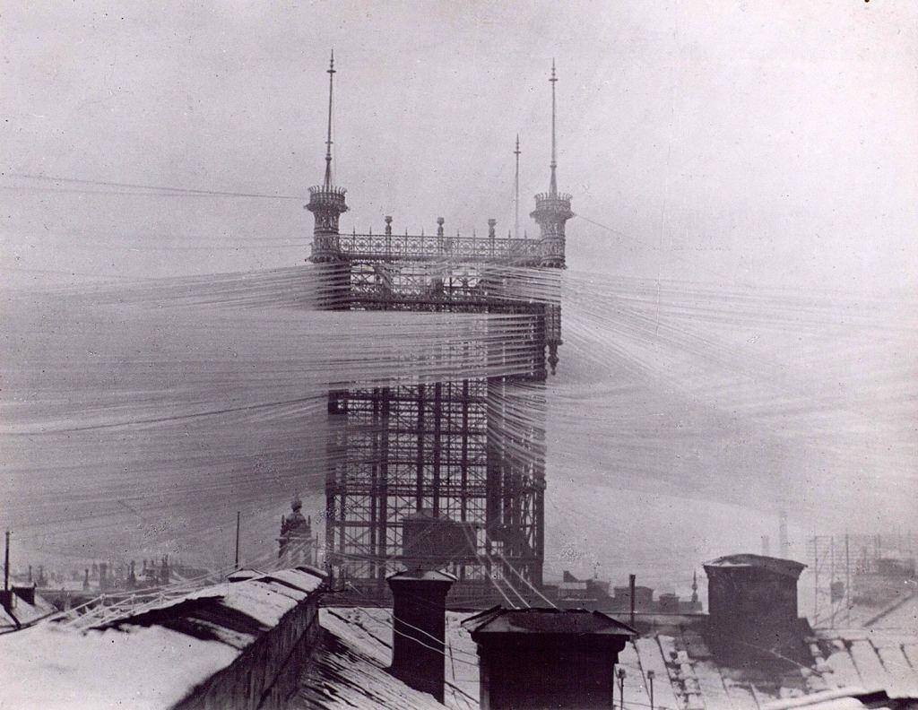 The Telefontornet connecting some 5,000 phone lines in Stockholm, 1890